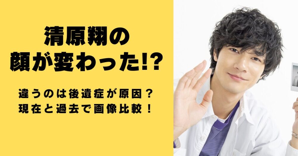 清原翔の顔が変わった!?後遺症で変化？違うのか現在と過去で画像比較！